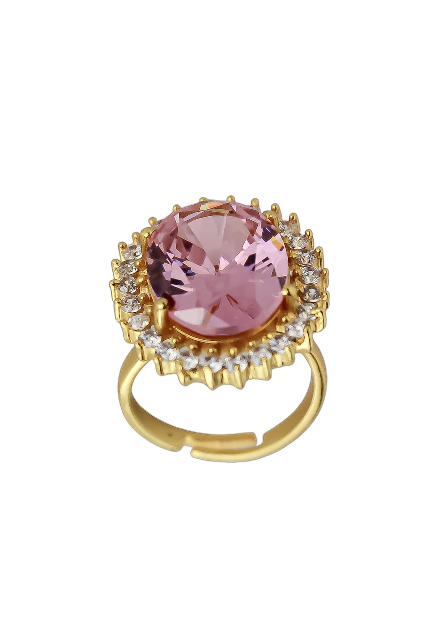 A stunning gold plated Beauty Ring inspired by fairy tales, featuring intricate designs and a lightweight feel.