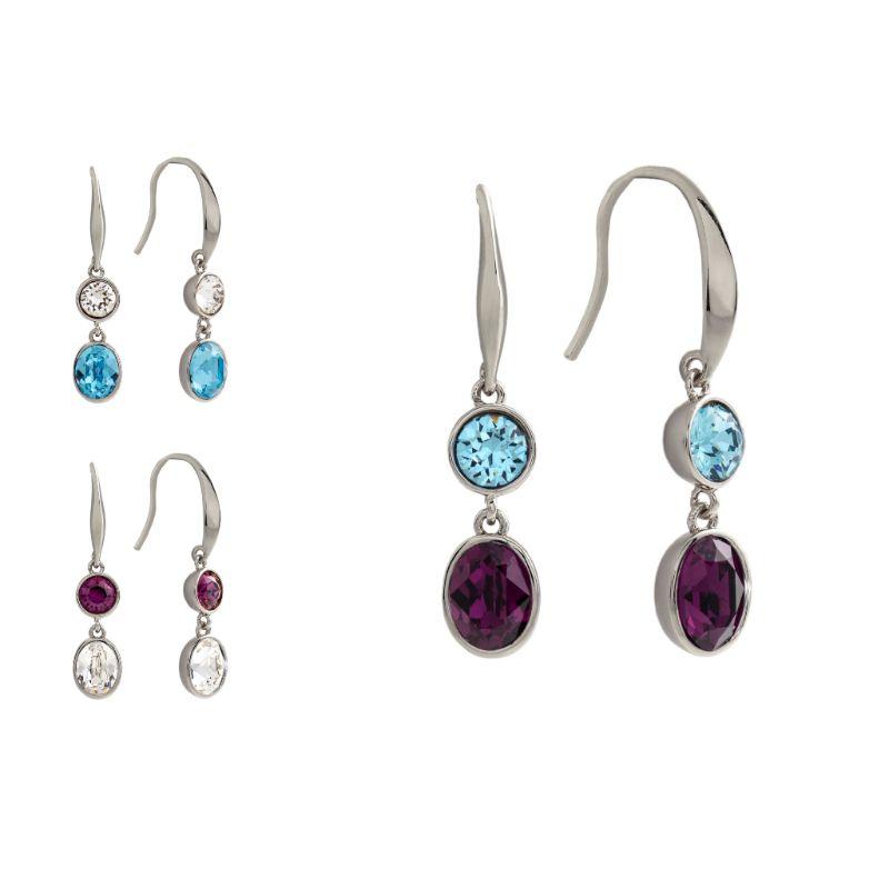 Bertha Jemma Collection Women's 18k Gold Plated Dangle Earrings featuring Swarovski stones in a vintage-modern design.