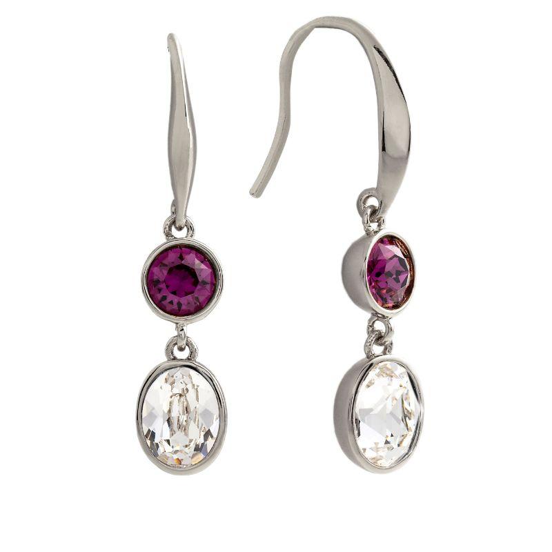 Bertha Jemma Collection Women's 18k Gold Plated Dangle Earrings featuring Swarovski stones in a vintage-modern design.