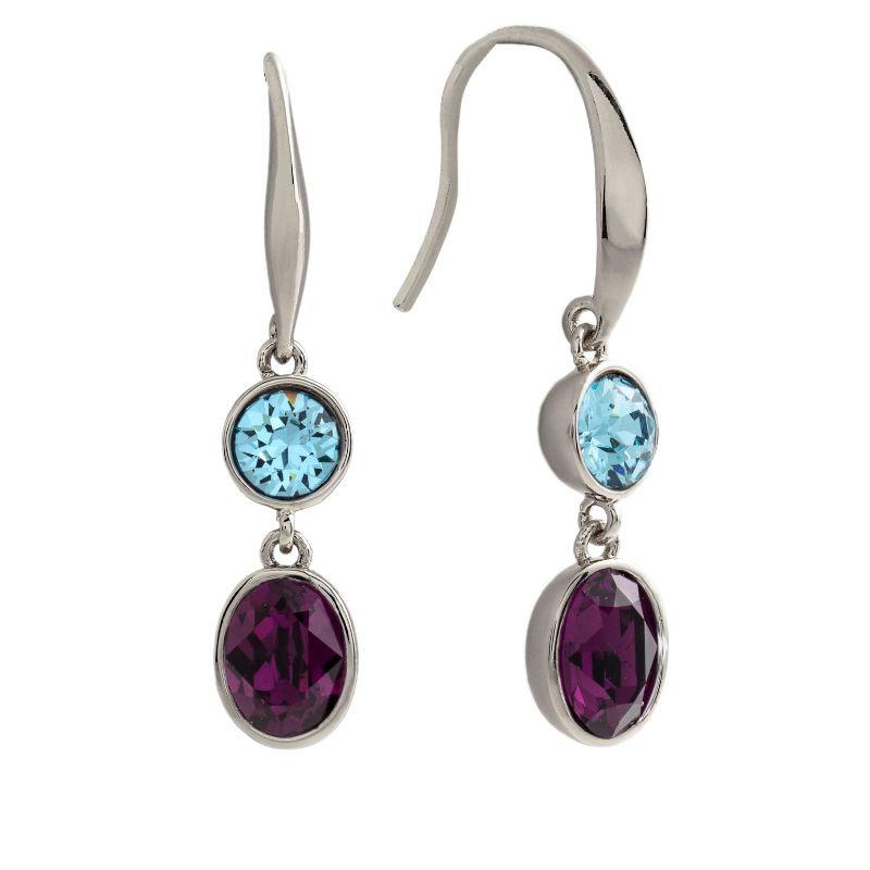 Bertha Jemma Collection Women's 18k Gold Plated Dangle Earrings featuring Swarovski stones in a vintage-modern design.