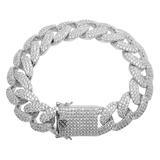 BIBELOT 6MM Silver Cuban Bracelet featuring 925 sterling silver and AAA cubic zirconia, showcasing its elegant design and craftsmanship.