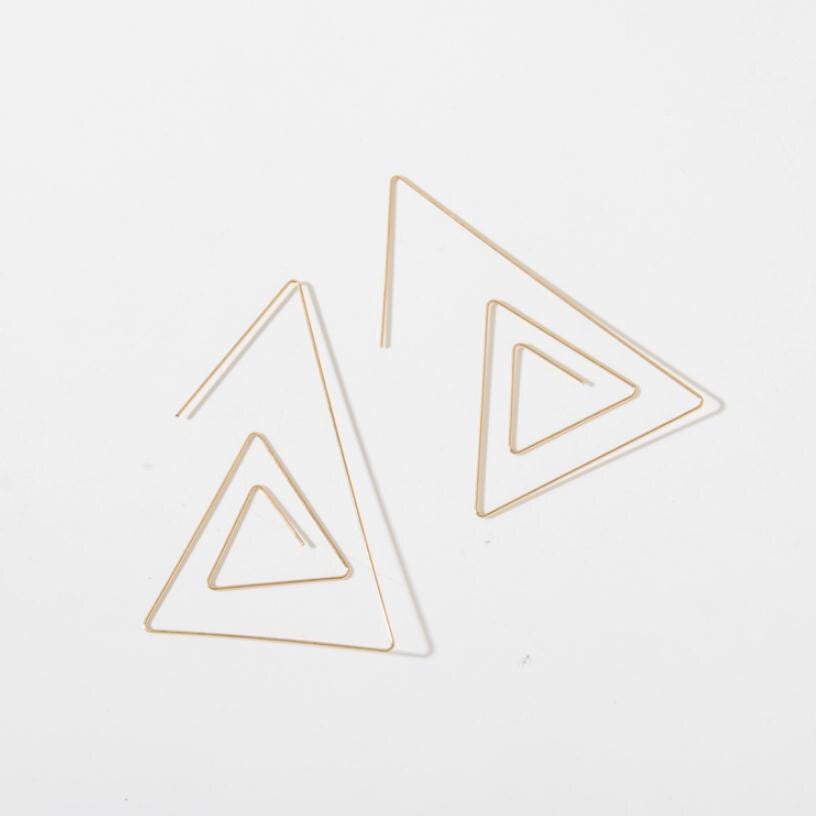 Big Triangle Clip Shape Earrings made of alloy, showcasing a modern geometric design in a stylish clip-on format.