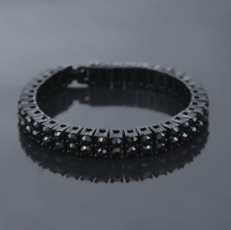 BINATE 2 Row Crystal Bracelet featuring faultless rhinestones on an alloy base, showcasing elegance and glamour.