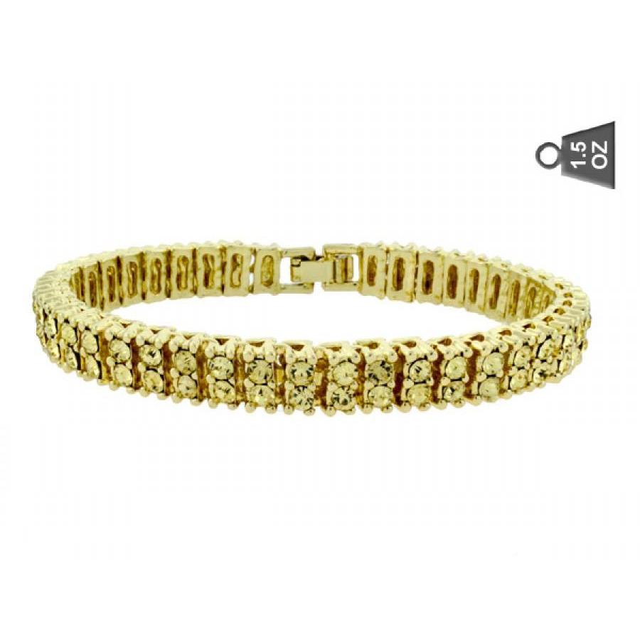 BINATE 2 Row Crystal Bracelet featuring faultless rhinestones on an alloy base, showcasing elegance and glamour.