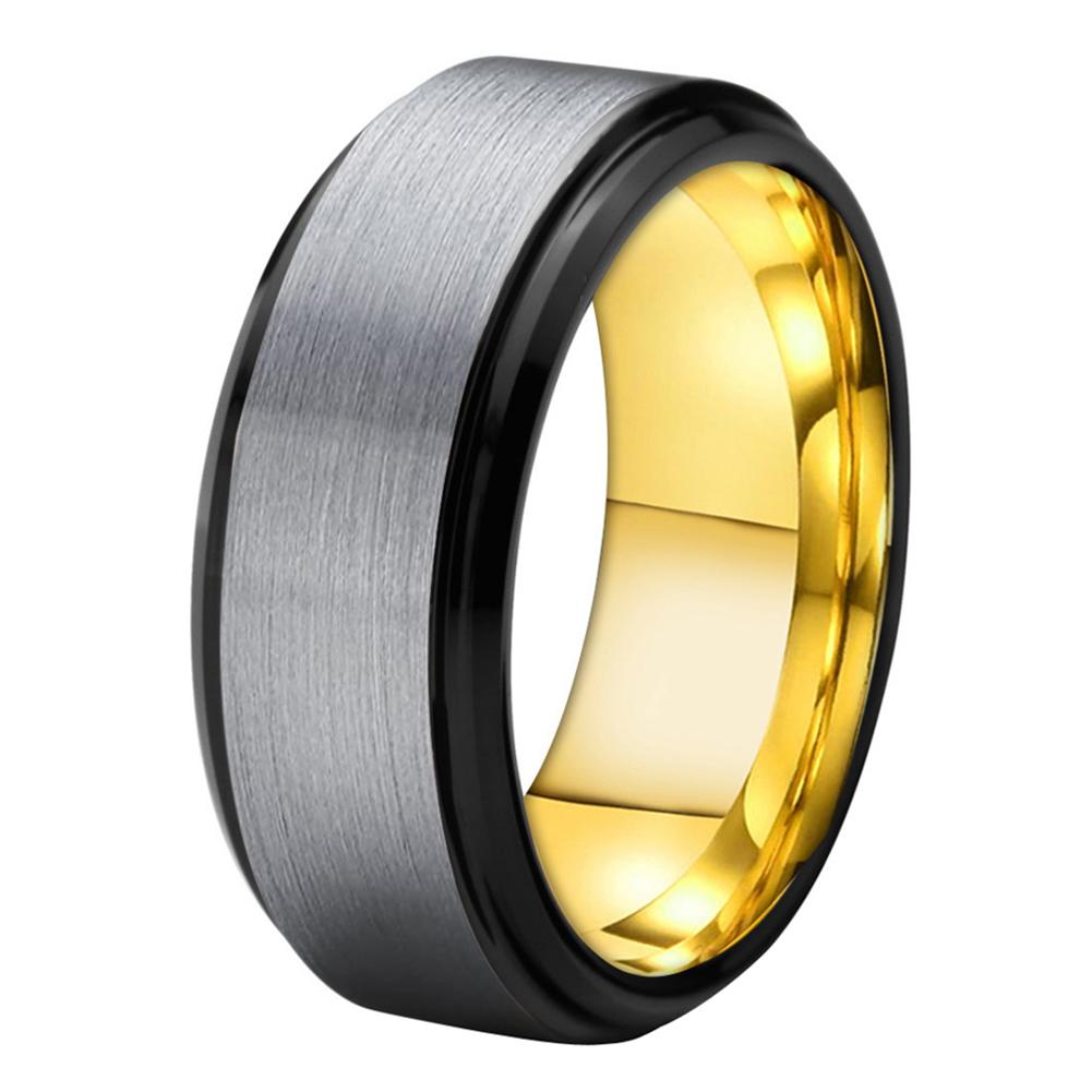 BISOUS Tungsten Ring featuring a minimalist design, perfect for any occasion, showcasing its sleek finish and elegant appearance.