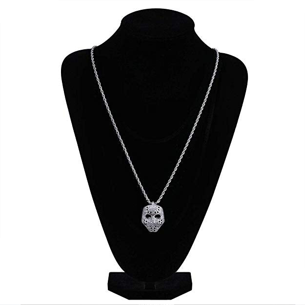 Black Iced Out Crystal Pav'e Panther Pendant Necklace featuring a black panther design with sparkling black crystals and a durable box chain.