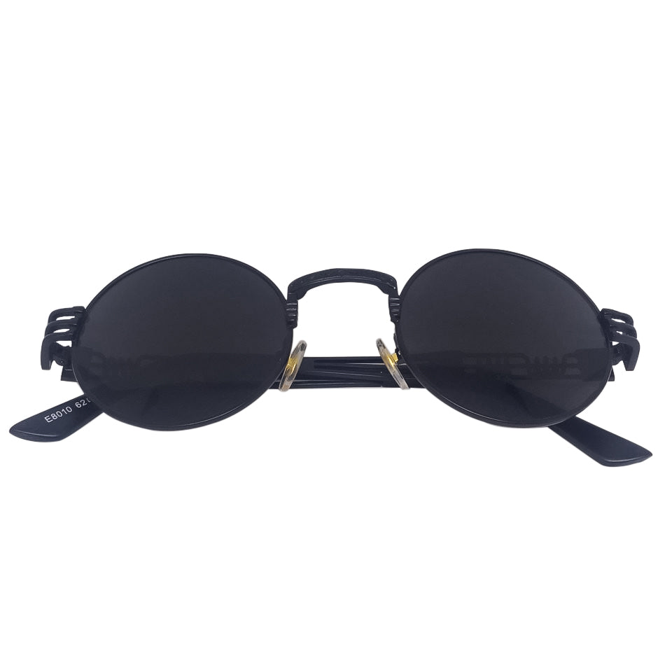 A pair of stylish Black x Black Sunglasses made from metal and acrylic, featuring a sleek design suitable for any occasion.