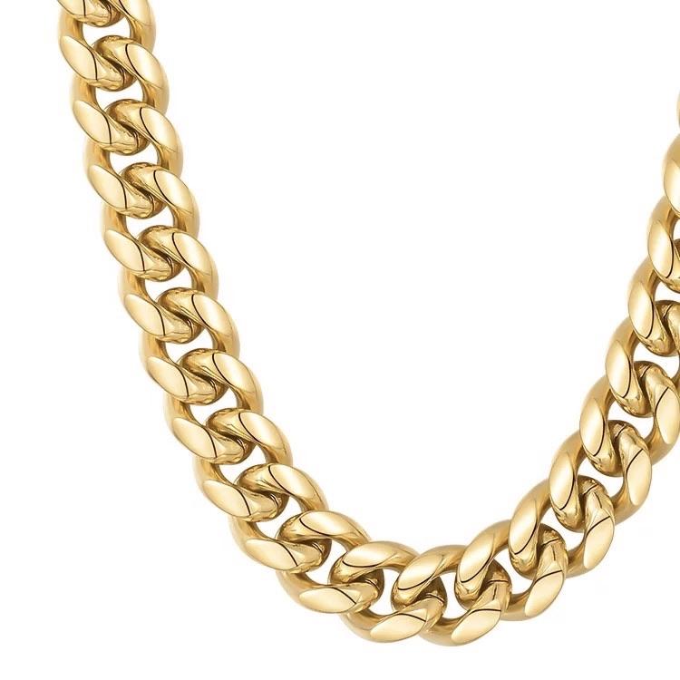 Blaire Chunky Chain Necklace featuring 18k gold plating over stainless steel, showcasing a bold and stylish design.