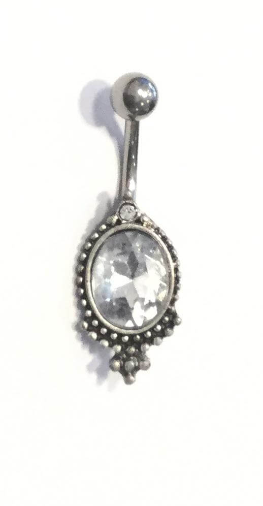 Boho Surgical Steel Belly Bar featuring intricate ethnic designs, perfect for belly button piercings.