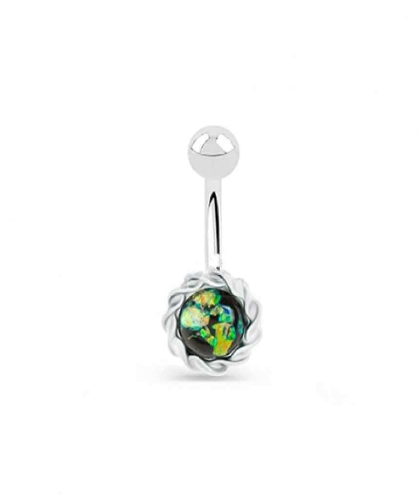 Boho Surgical Steel Belly Bar featuring intricate ethnic designs, perfect for belly button piercings.