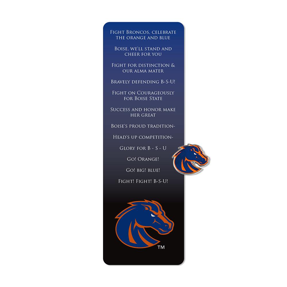 Official Boise State Bookmark and Pin set featuring the team logo and fight song.