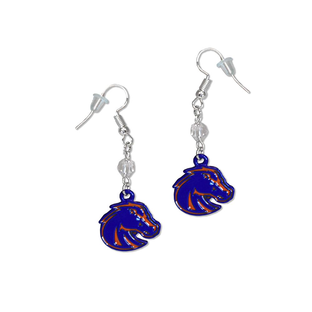 Stylish Boise State Fan Earrings with stainless steel posts, showcasing team pride.