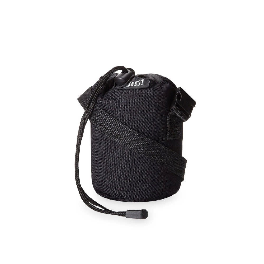 Insulated Bottle Holder Pack worn around the waist, featuring a squeeze bottle and made from durable 600D polyester.