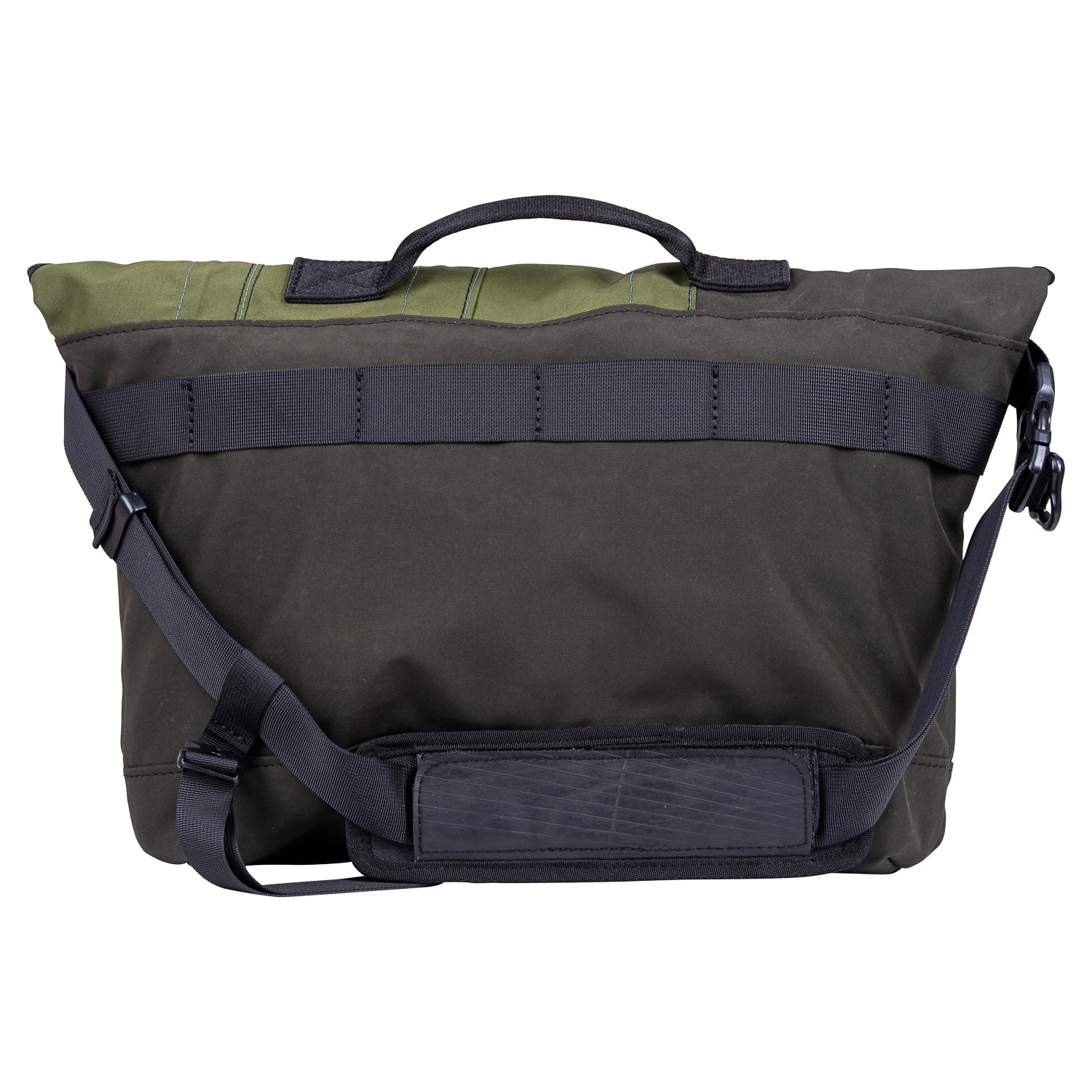 Bradley Upcycled Water Resistant Bike Messenger Bag made from reclaimed materials, featuring adjustable straps and a padded laptop compartment.