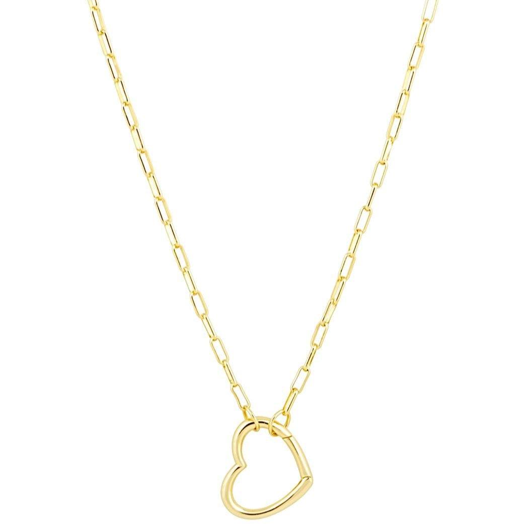 Brooke Open Heart necklace made of Brazilian gold filled, featuring an elegant open heart design, 18 inches in length.