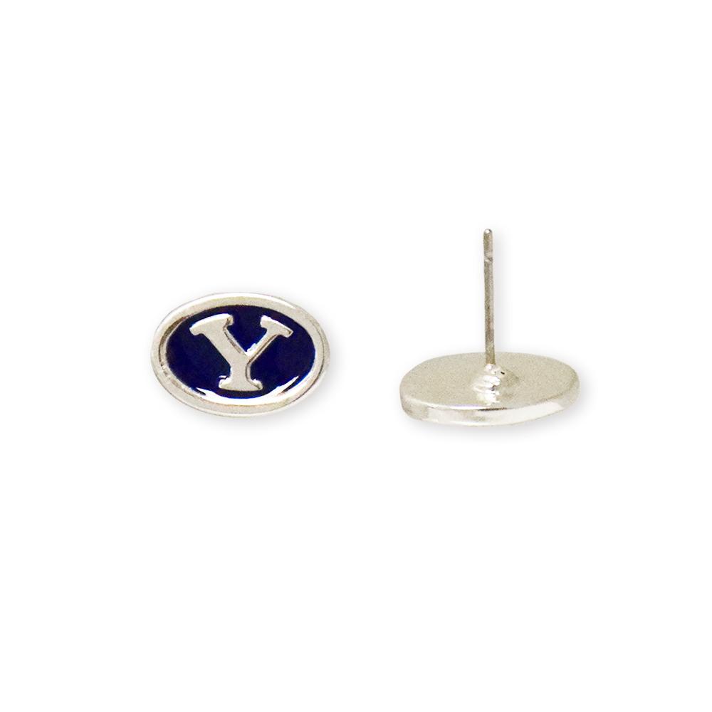 Stylish BYU Fan earrings with stainless steel posts, perfect for showing team spirit.