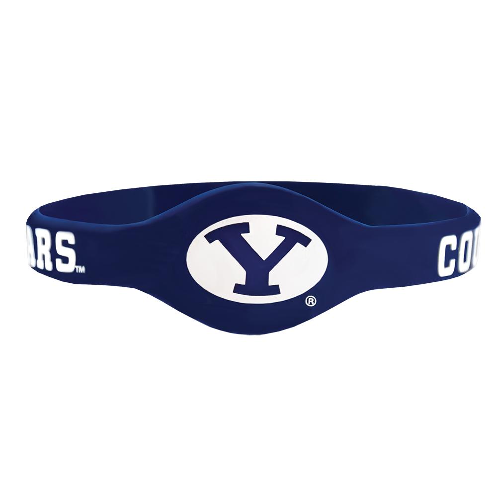 A durable BYU Silicone Bracelet featuring the BYU logo, designed for comfort and style, perfect for fans.