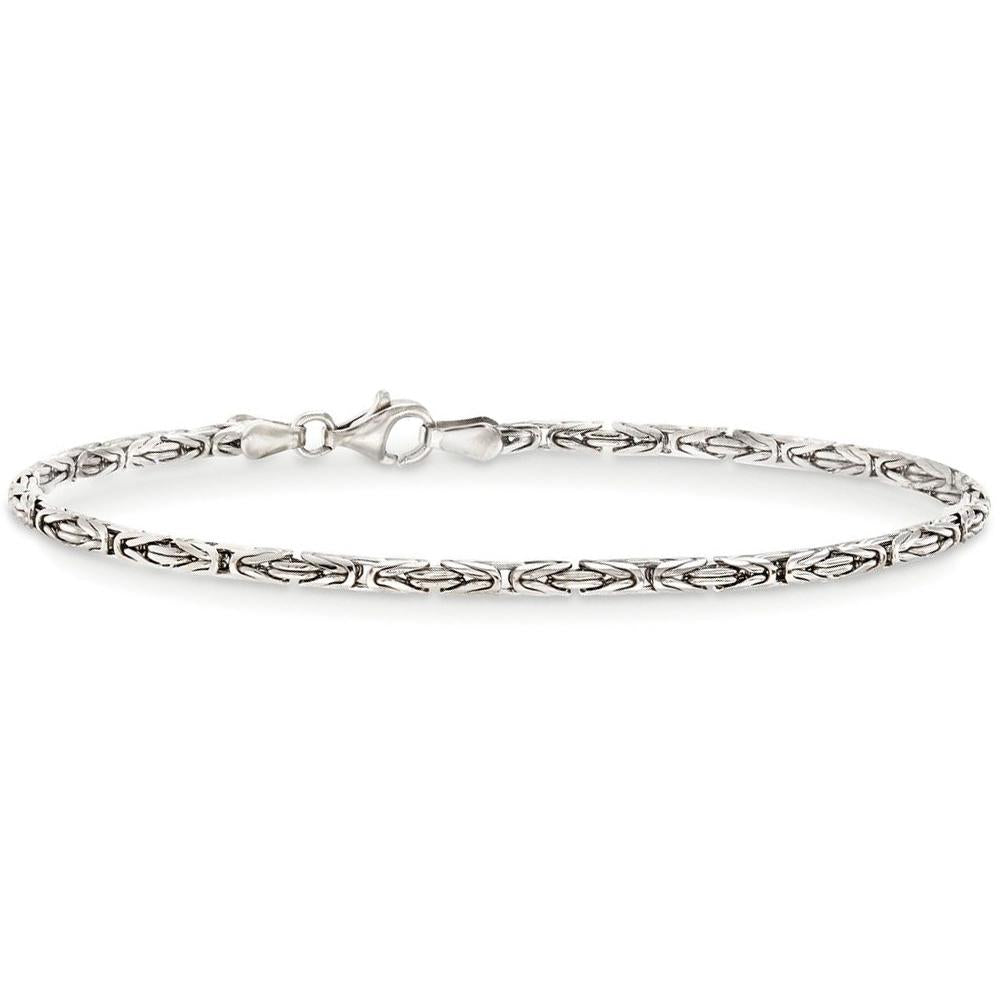 Byzantine Chain Bracelet in 18K White Gold Plated, featuring a lobster clasp and elegant design, perfect for any occasion.