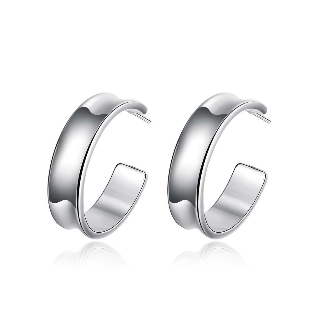 C Studs Stud Earring in 18K White Gold Plated, showcasing elegant design and hypoallergenic features.