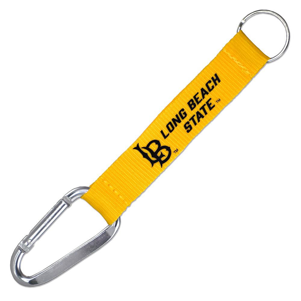 Cal State Long Beach Lanyard Key Tag featuring the university logo, carabiner clip, and key ring.