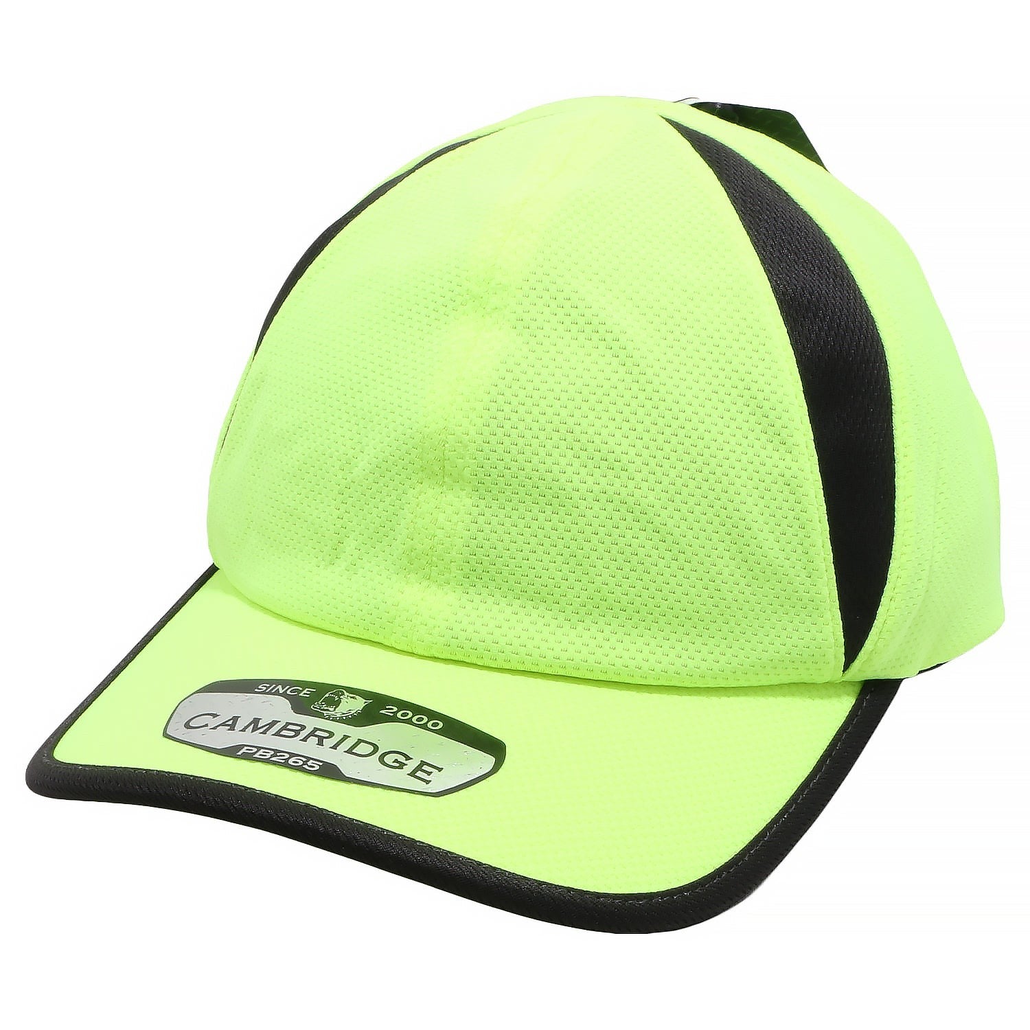 Pack of 6 Cambridge Activewear Unstructured Hats featuring a low profile, curved visor, and matching undervisor, made from durable polyester and span blend.