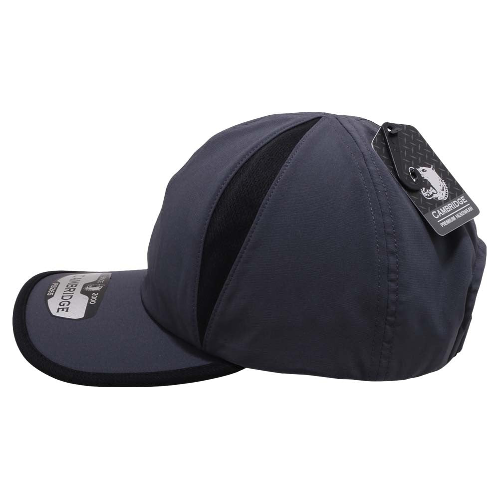 Pack of 6 Cambridge Activewear Unstructured Hats featuring a low profile, curved visor, and matching undervisor, made from durable polyester and span blend.