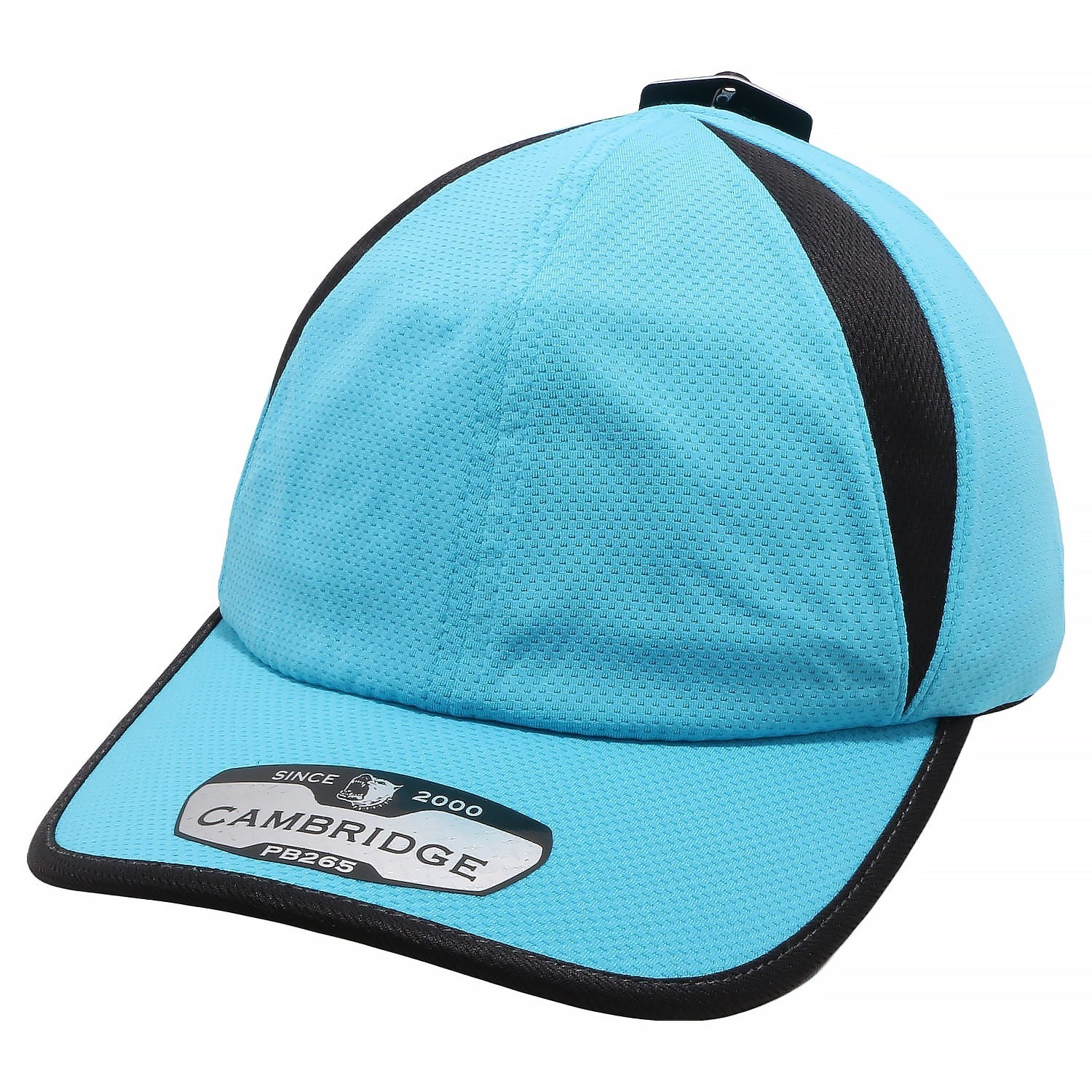 Pack of 6 Cambridge Activewear Unstructured Hats featuring a low profile, curved visor, and matching undervisor, made from durable polyester and span blend.