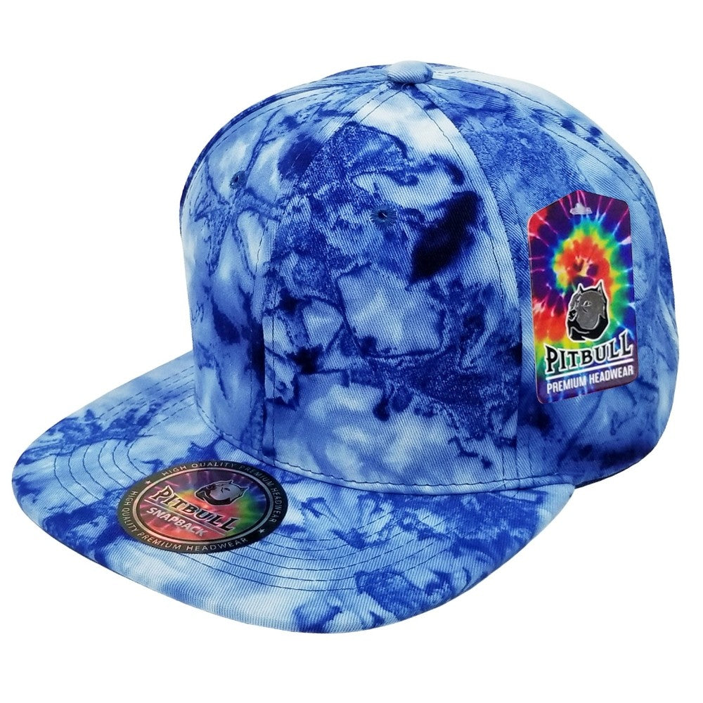 A pack of 6 CAMBRIDGE PLAIN TIE DYE COTTON SNAPBACK HATS in various vibrant colors, showcasing their stylish design and adjustable snapback feature.