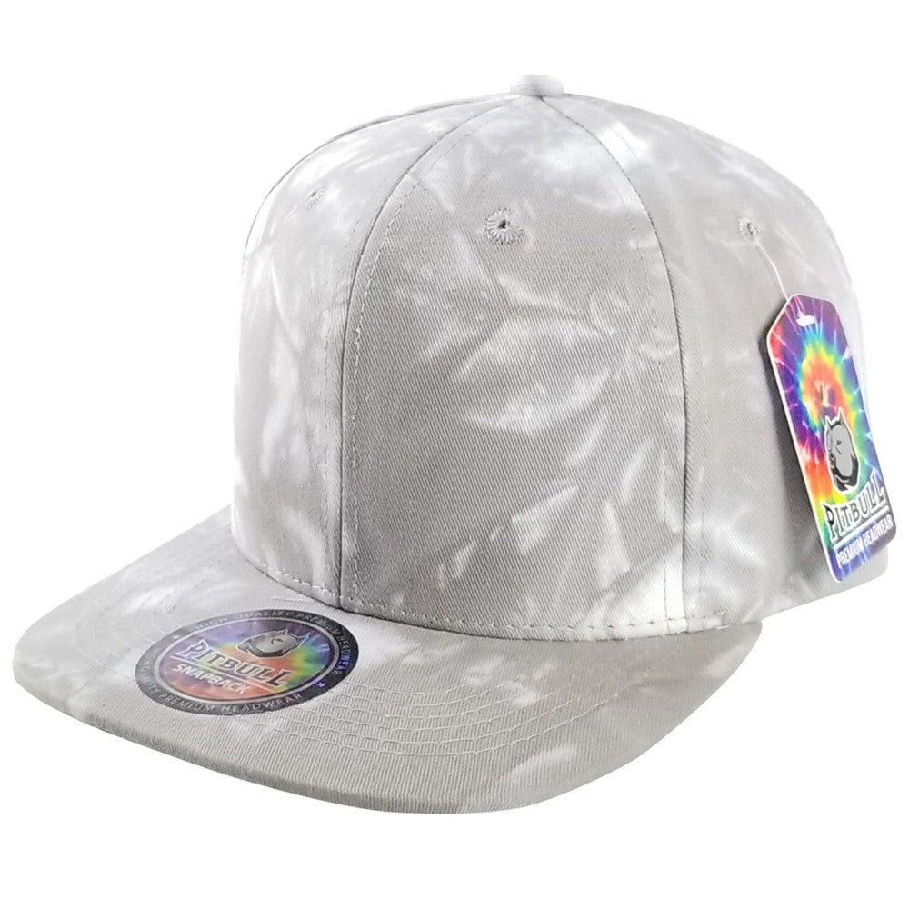 A pack of 6 CAMBRIDGE PLAIN TIE DYE COTTON SNAPBACK HATS in various vibrant colors, showcasing their stylish design and adjustable snapback feature.