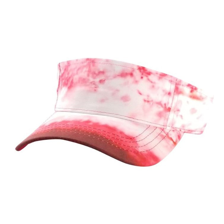 A colorful pack of six Cambridge Tie Dye Sun Visors, showcasing vibrant patterns and a classic design with adjustable snap closures.