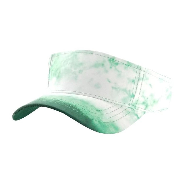 A colorful pack of six Cambridge Tie Dye Sun Visors, showcasing vibrant patterns and a classic design with adjustable snap closures.