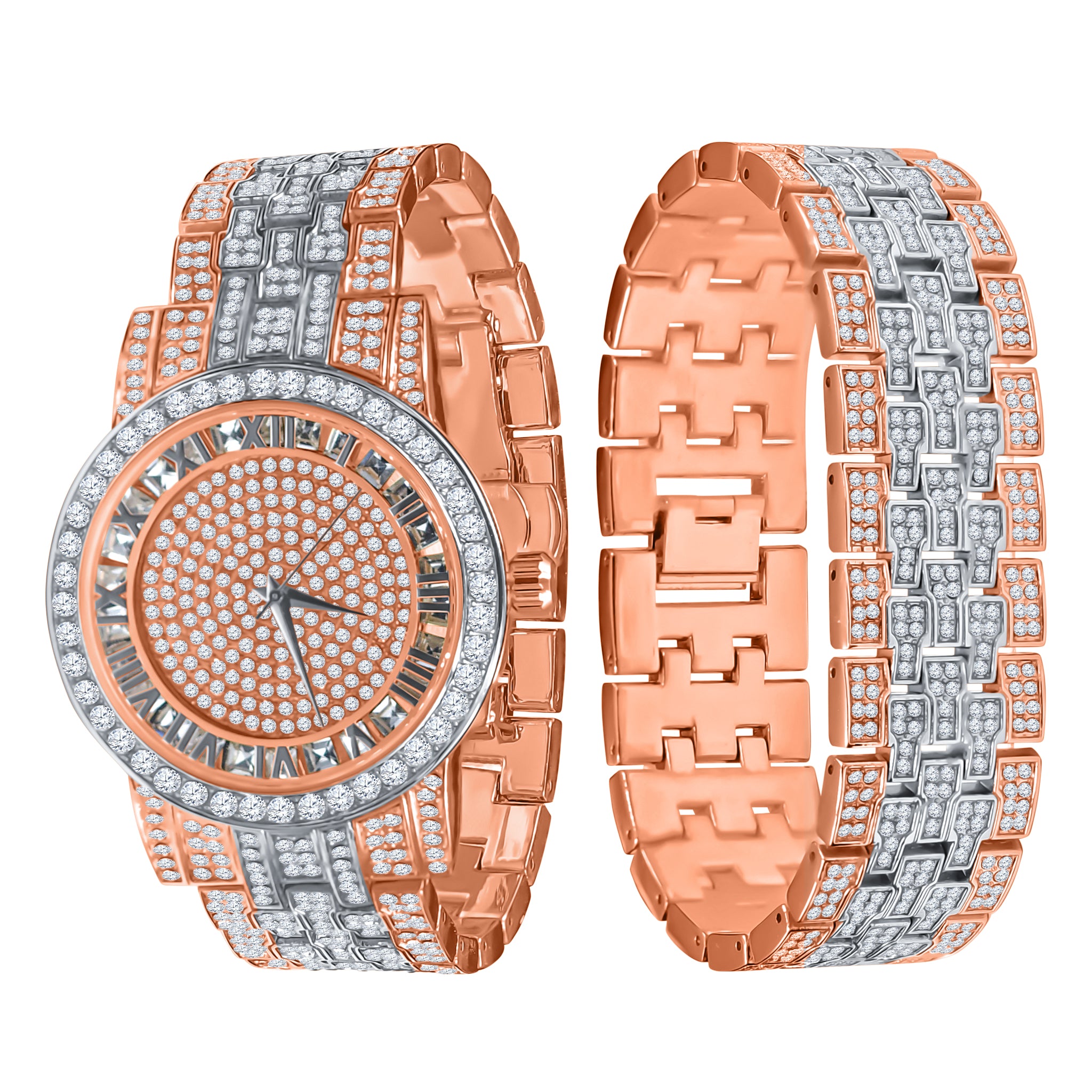 CANDIDUS Watch Set I 5307218 featuring crystal stones and a two-toned design, showcasing its elegant round dial and effulgent bracelet.