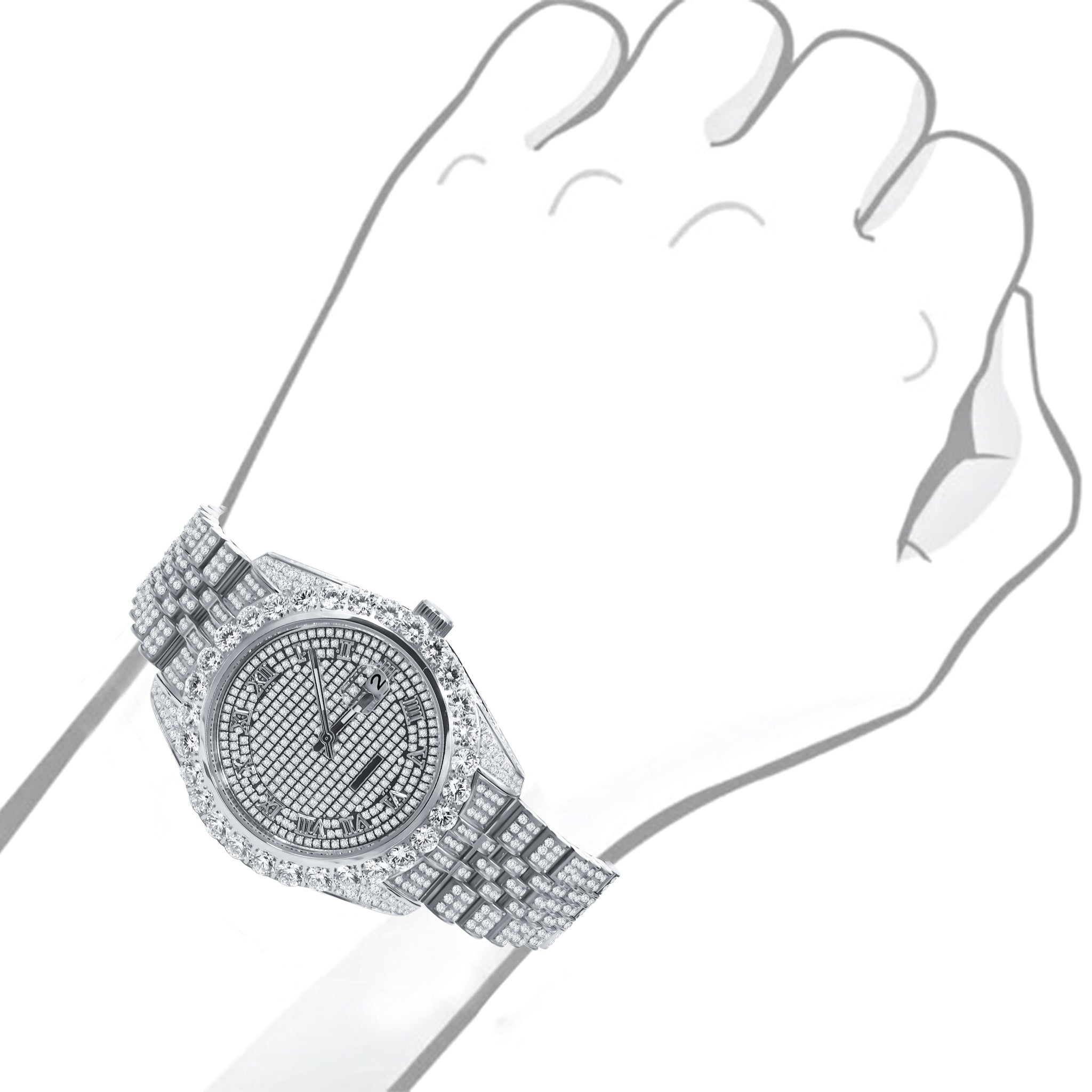 CAPRICIOUS Steel Watch featuring crystal clear stones, showcasing elegance and precision.