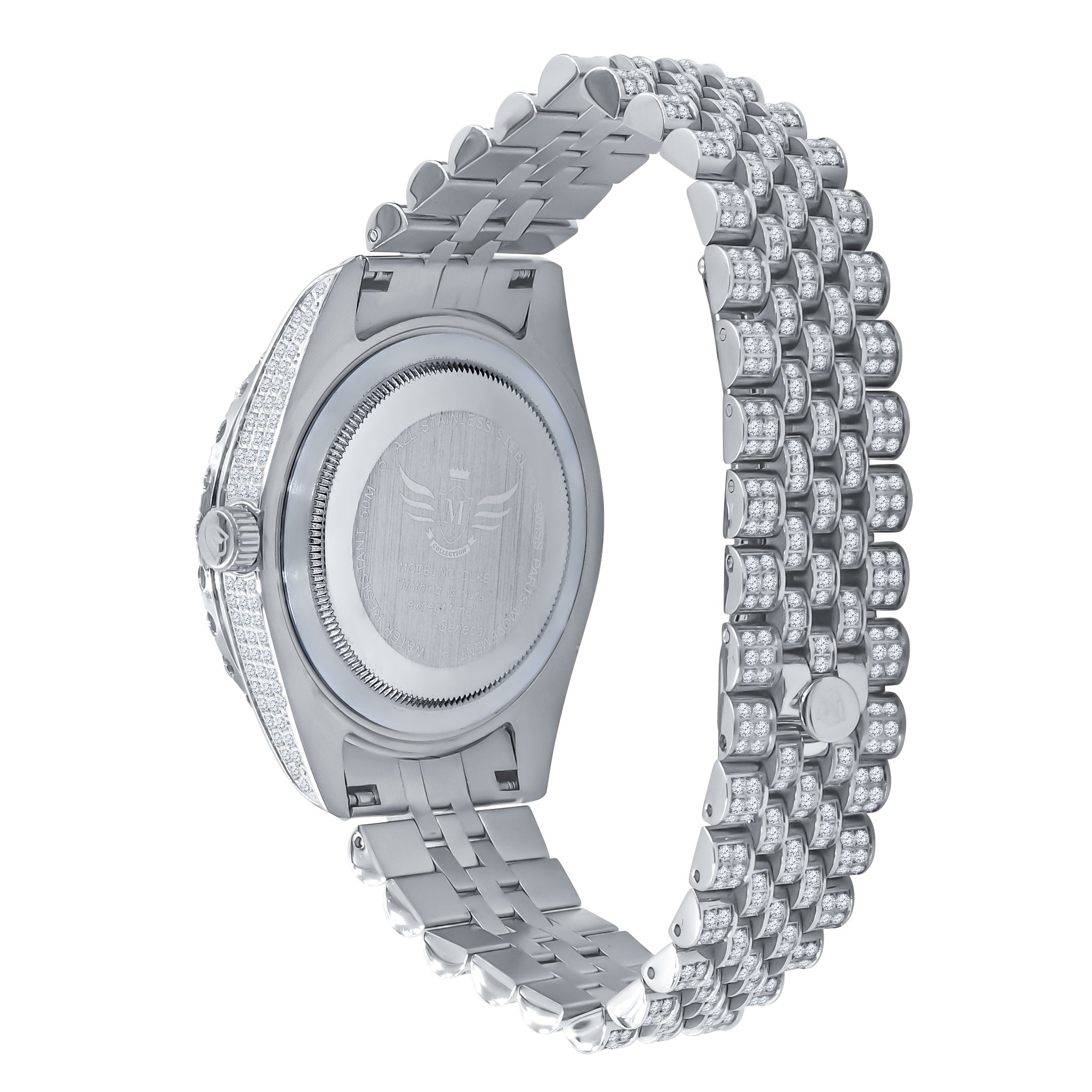 CAPRICIOUS Steel Watch featuring crystal clear stones, showcasing elegance and precision.