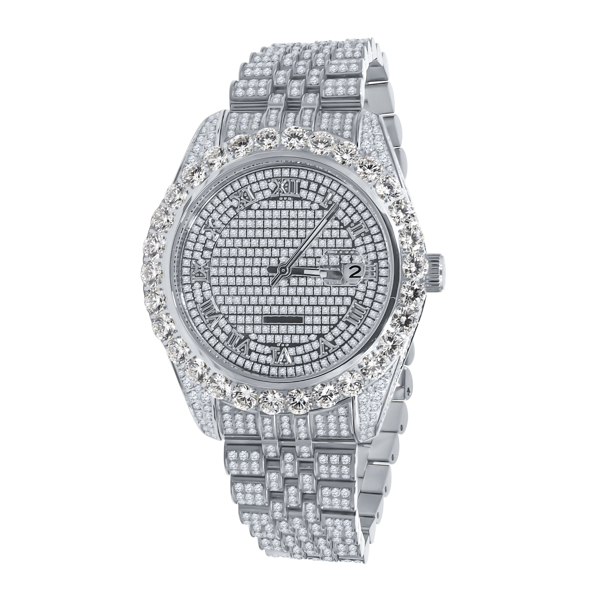 CAPRICIOUS Steel Watch featuring crystal clear stones, showcasing elegance and precision.