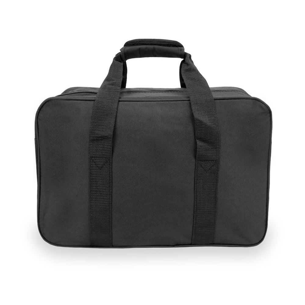 A compact Carry On Briefcase made of durable 600D polyester, featuring a large front zippered pocket and adjustable shoulder strap.