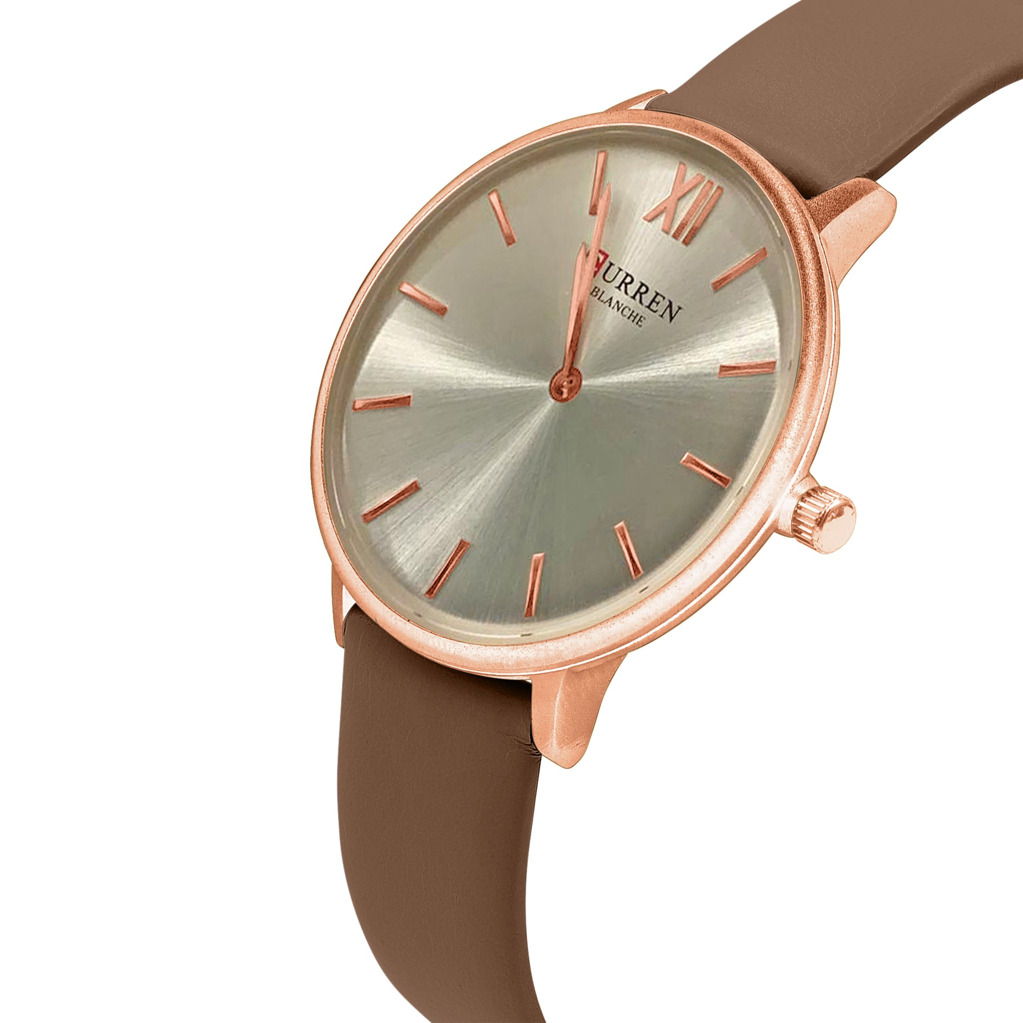 CAVALIER Women Watch featuring a gold trim and brown strap, showcasing elegance and sophistication.