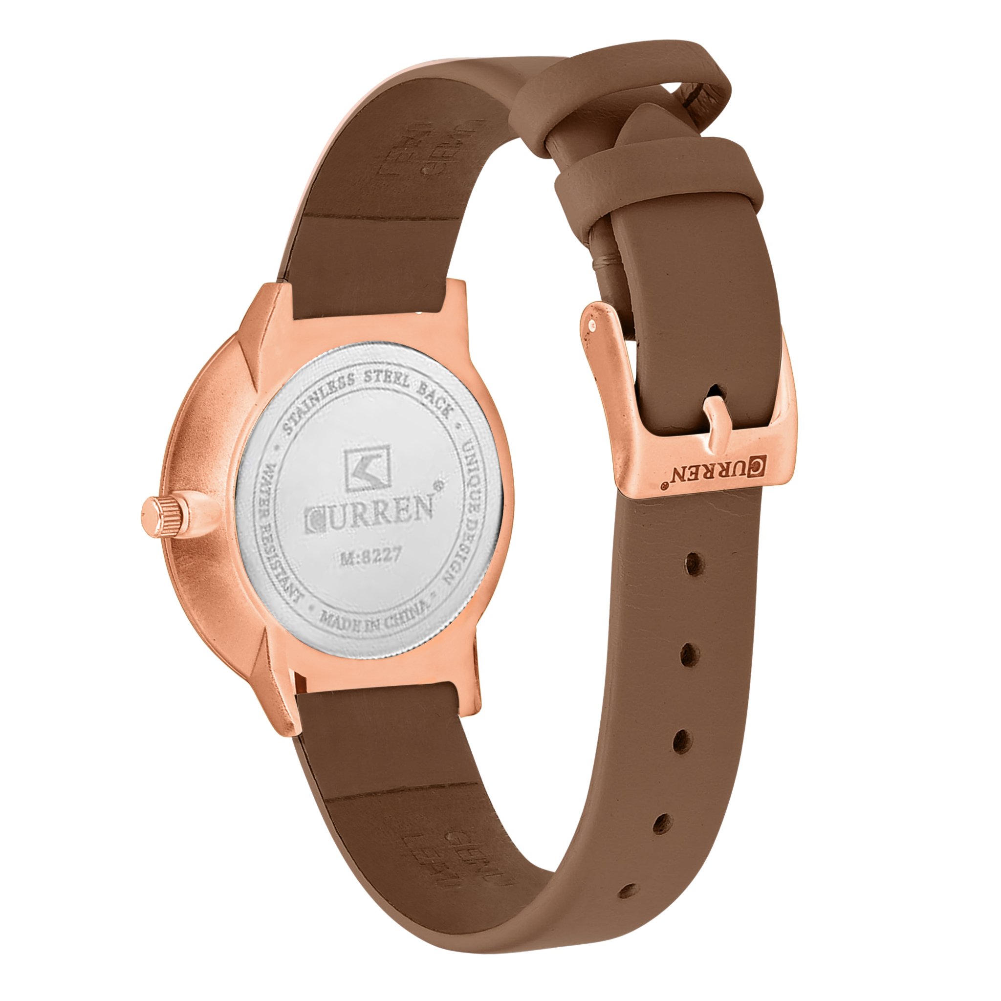 CAVALIER Women Watch featuring a gold trim and brown strap, showcasing elegance and sophistication.