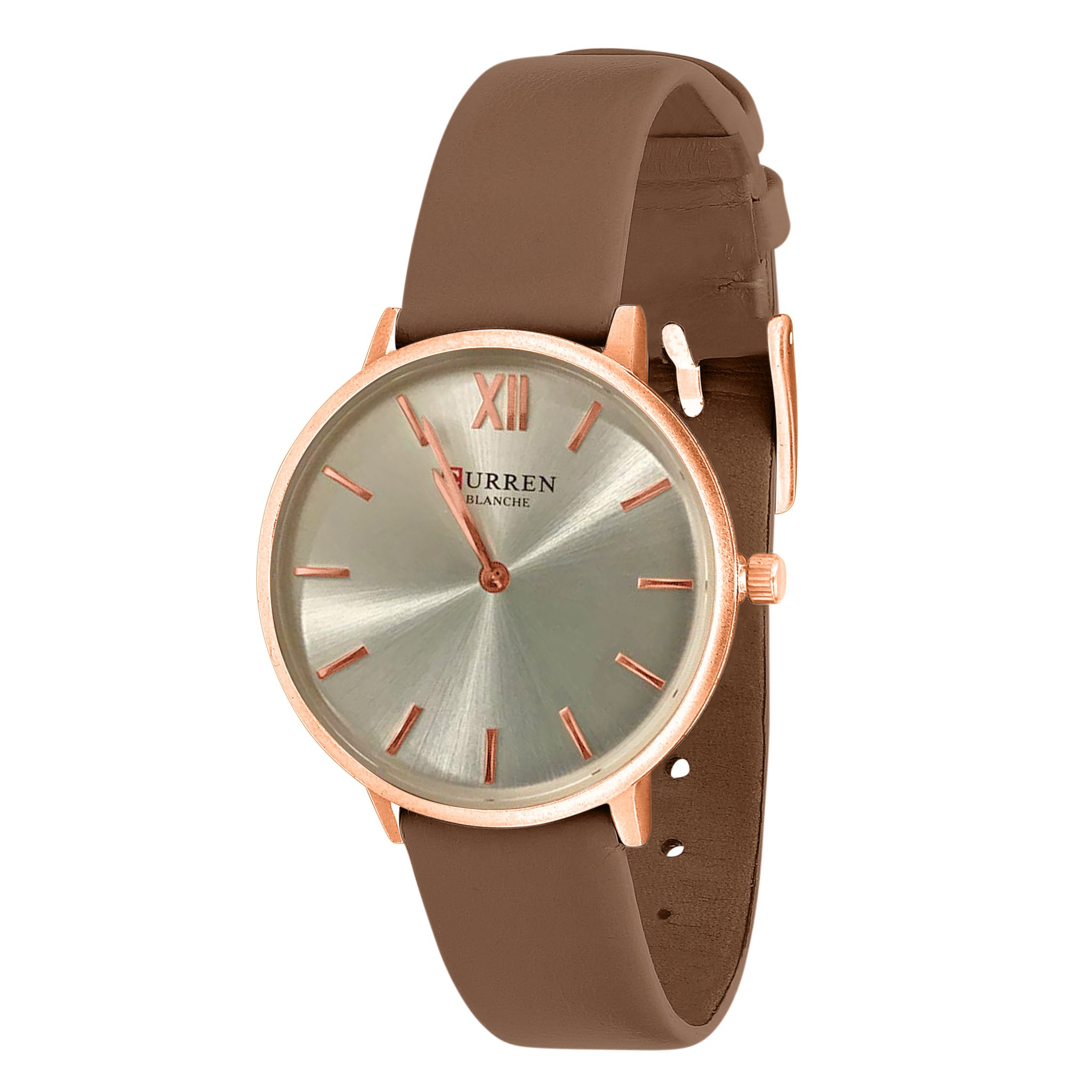 CAVALIER Women Watch featuring a gold trim and brown strap, showcasing elegance and sophistication.