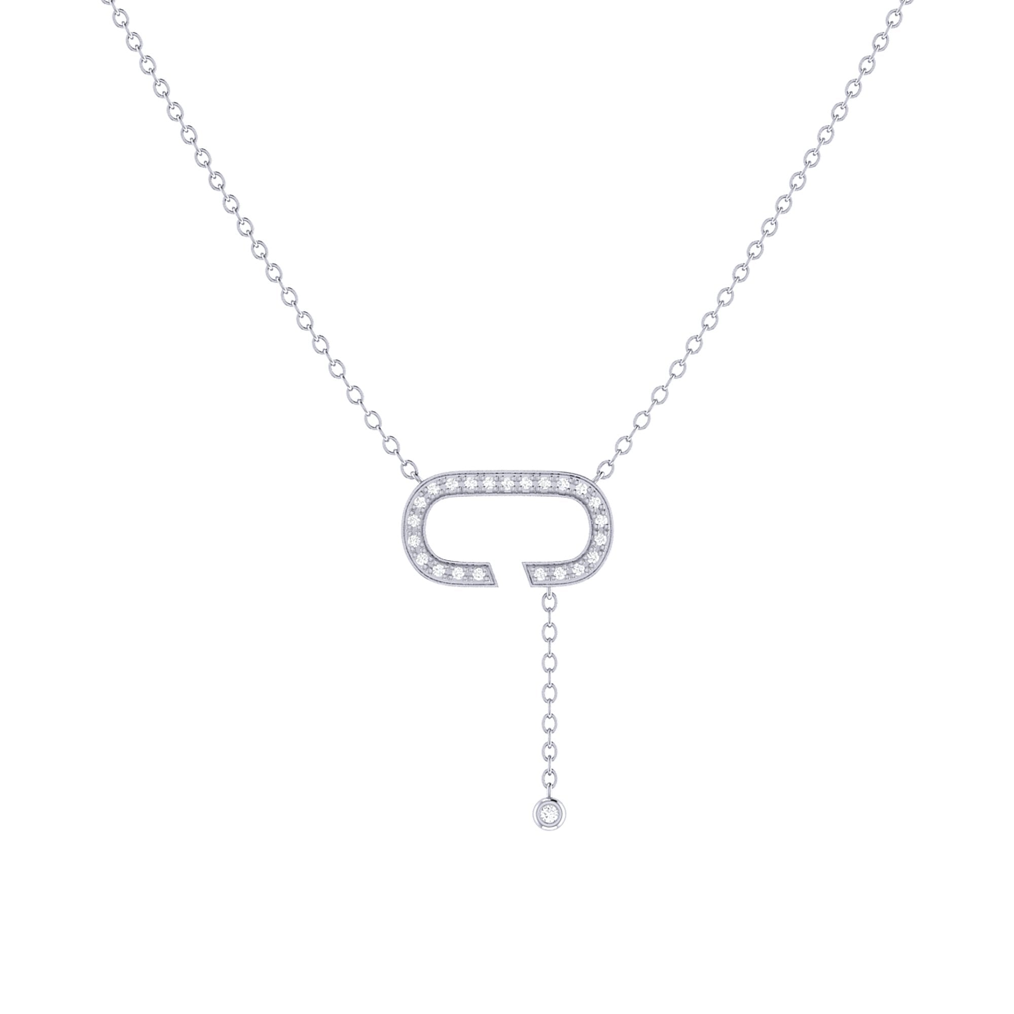 CELIA C Bolo Adjustable Diamond Lariat Necklace in Sterling Silver featuring genuine diamonds and a bolo adjustable design.