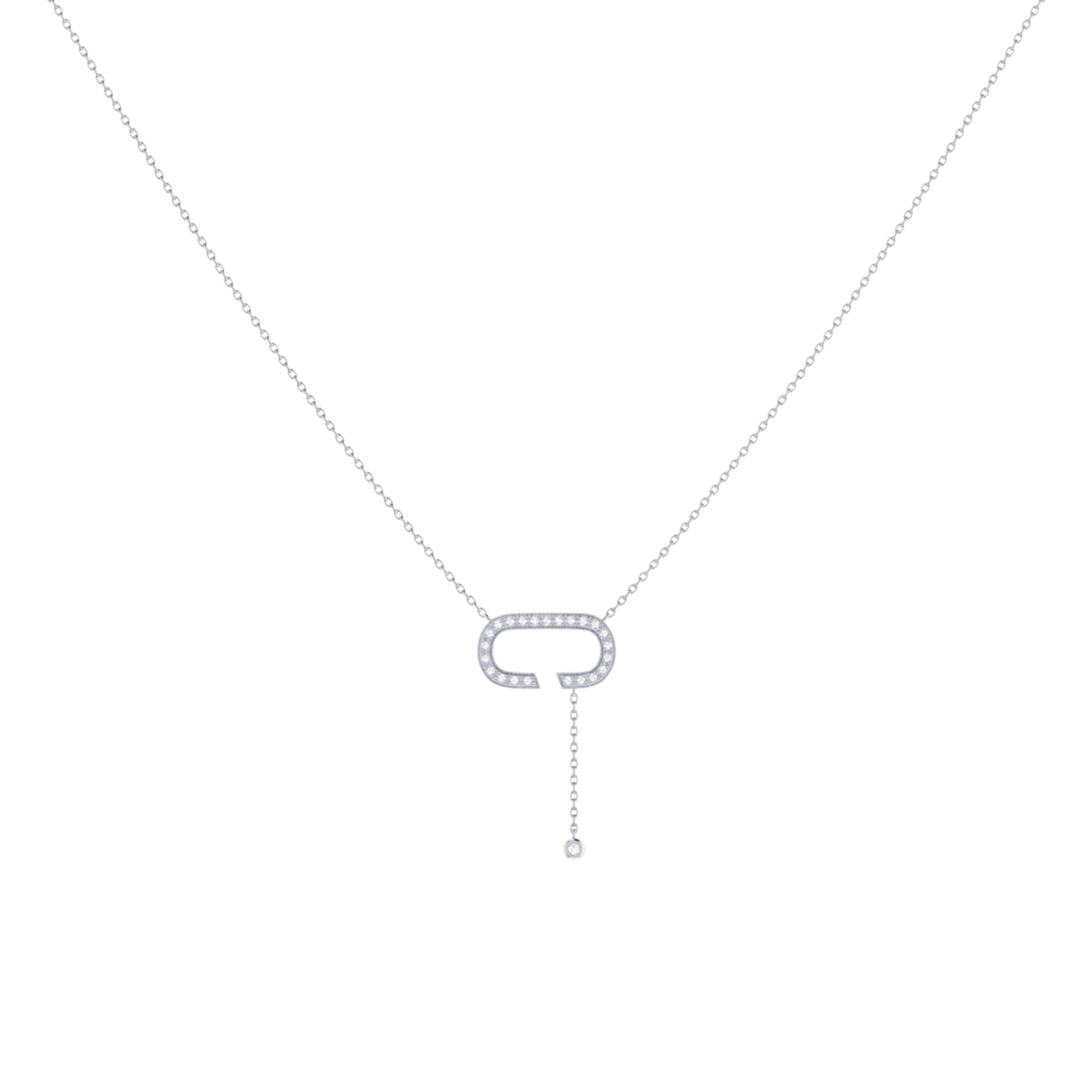 CELIA C Bolo Adjustable Diamond Lariat Necklace in Sterling Silver featuring genuine diamonds and a bolo adjustable design.