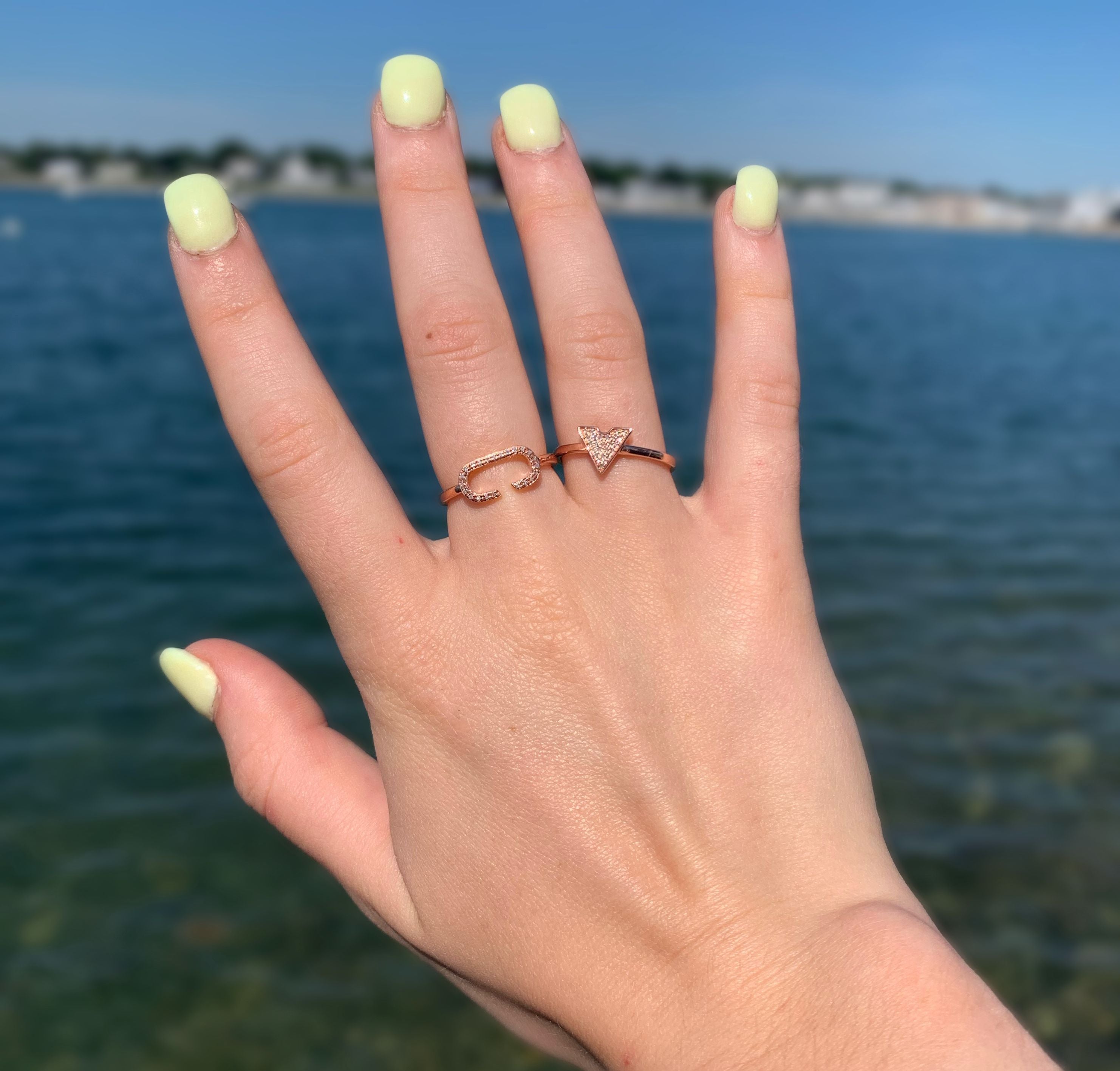 Celia C Diamond Ring featuring genuine diamonds set in 14K Rose Gold Vermeil on Sterling Silver, showcasing elegance and craftsmanship.