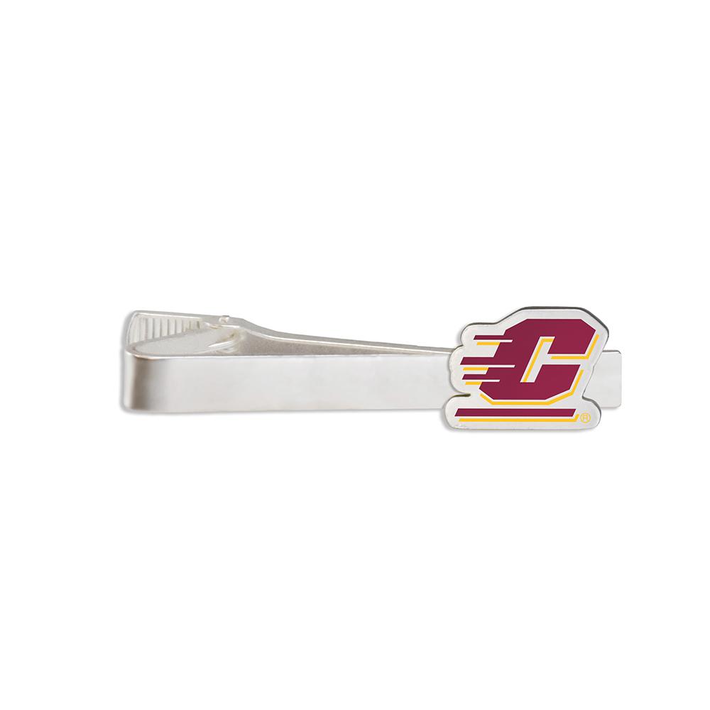 Central Michigan Tie Bar with brushed gold finish, showcasing Chippewahs logo.