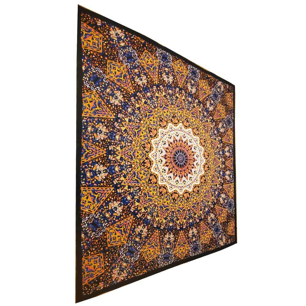 Chakra Star Indian Elephant Mandala Tapestry featuring intricate designs of elephants and stars in vibrant colors, perfect for home decor.