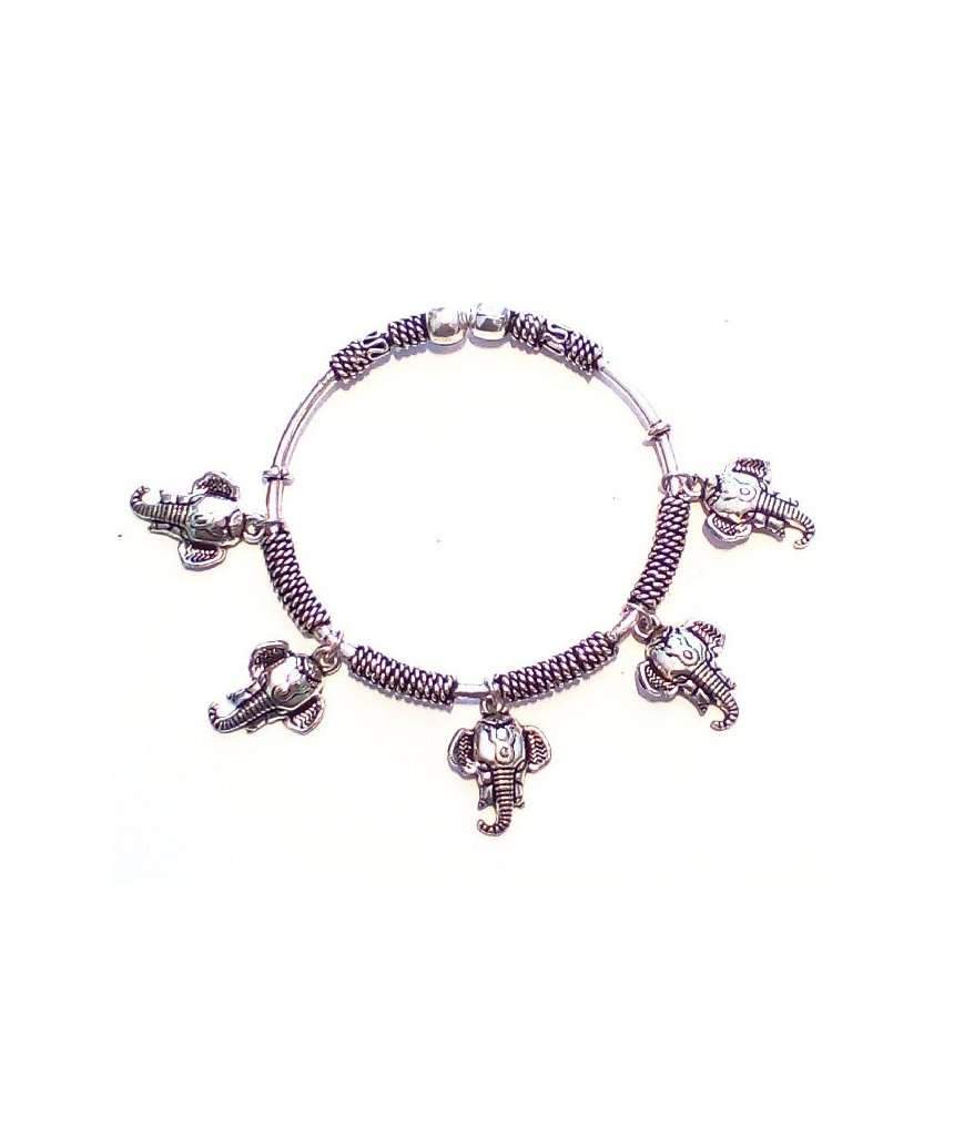 A stylish Charm Silver Bracelet, handmade with love, featuring an adjustable design suitable for both men and women, crafted from hypoallergenic brass.