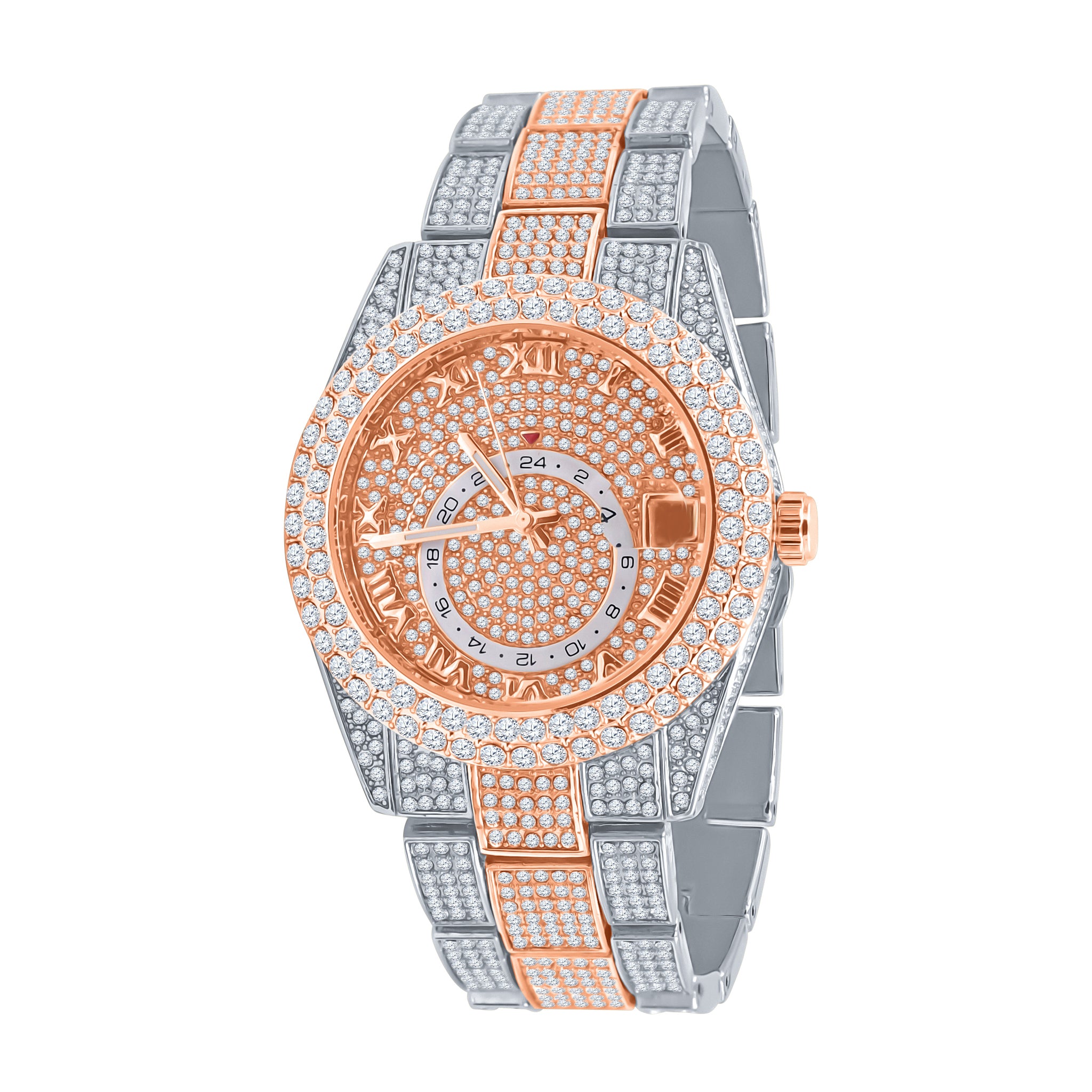 CHAUDES Hip Hop Watch I 5630518 featuring a bling metal design, European crystal bezel, and adjustable links.