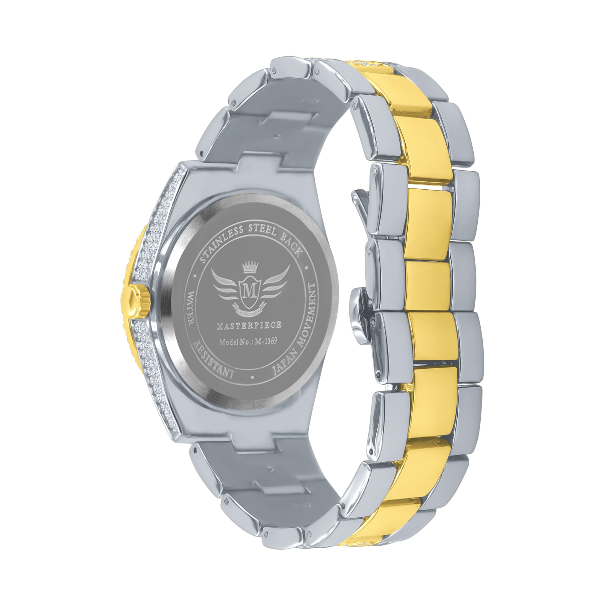 CHAUDES Hip Hop Watch I 5630542 featuring a bling metal design, European crystal bezel, and adjustable links.