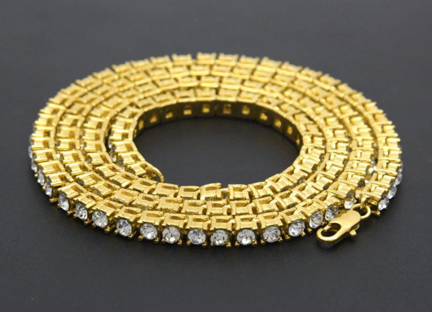 CHRYSALIS Bling Master Chain featuring rhinestone studs in gold plating, perfect for stylish occasions.