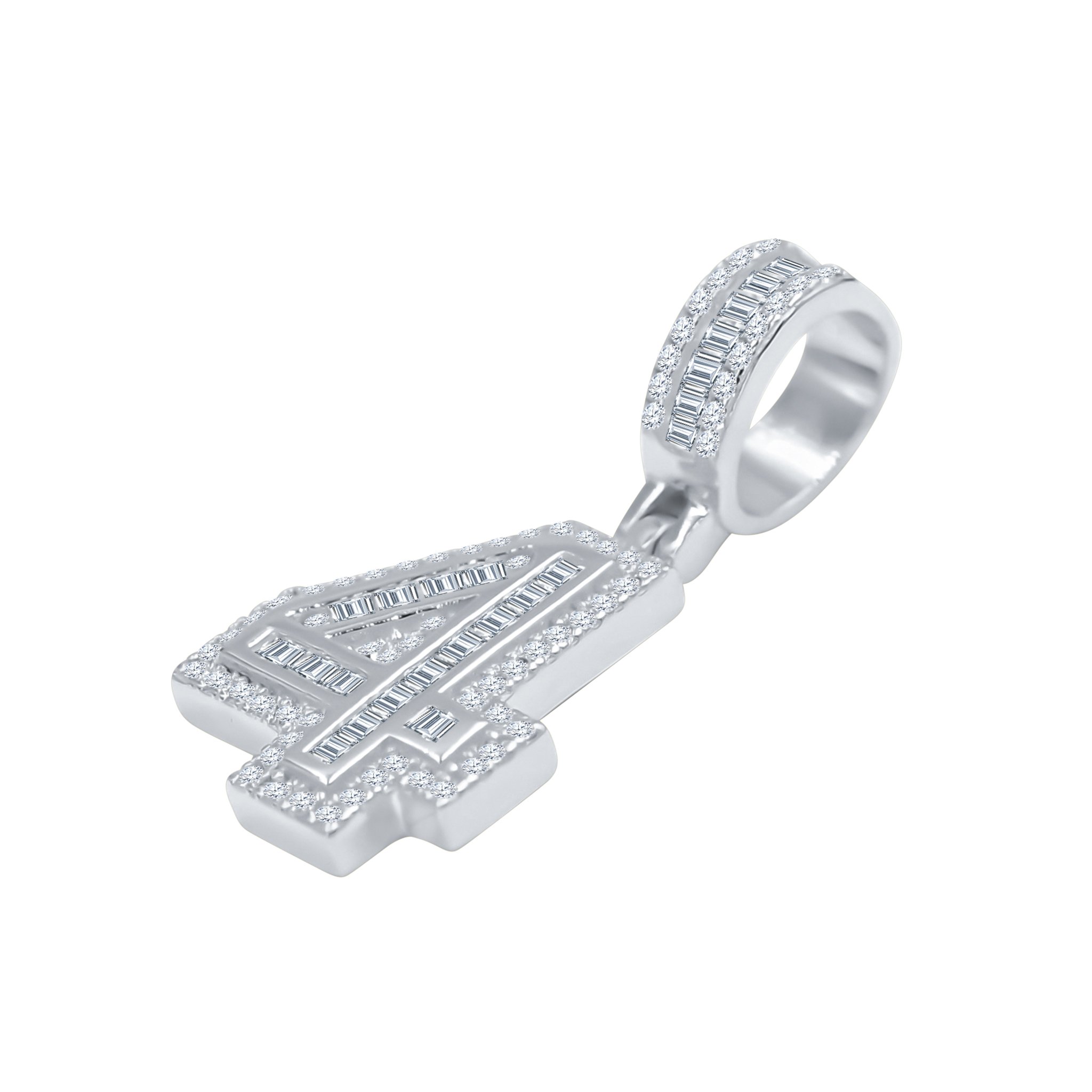 CIPHER Sterling Silver Numeric Pendant with Cubic Zircon Stones, showcasing a stylish design for sports enthusiasts.