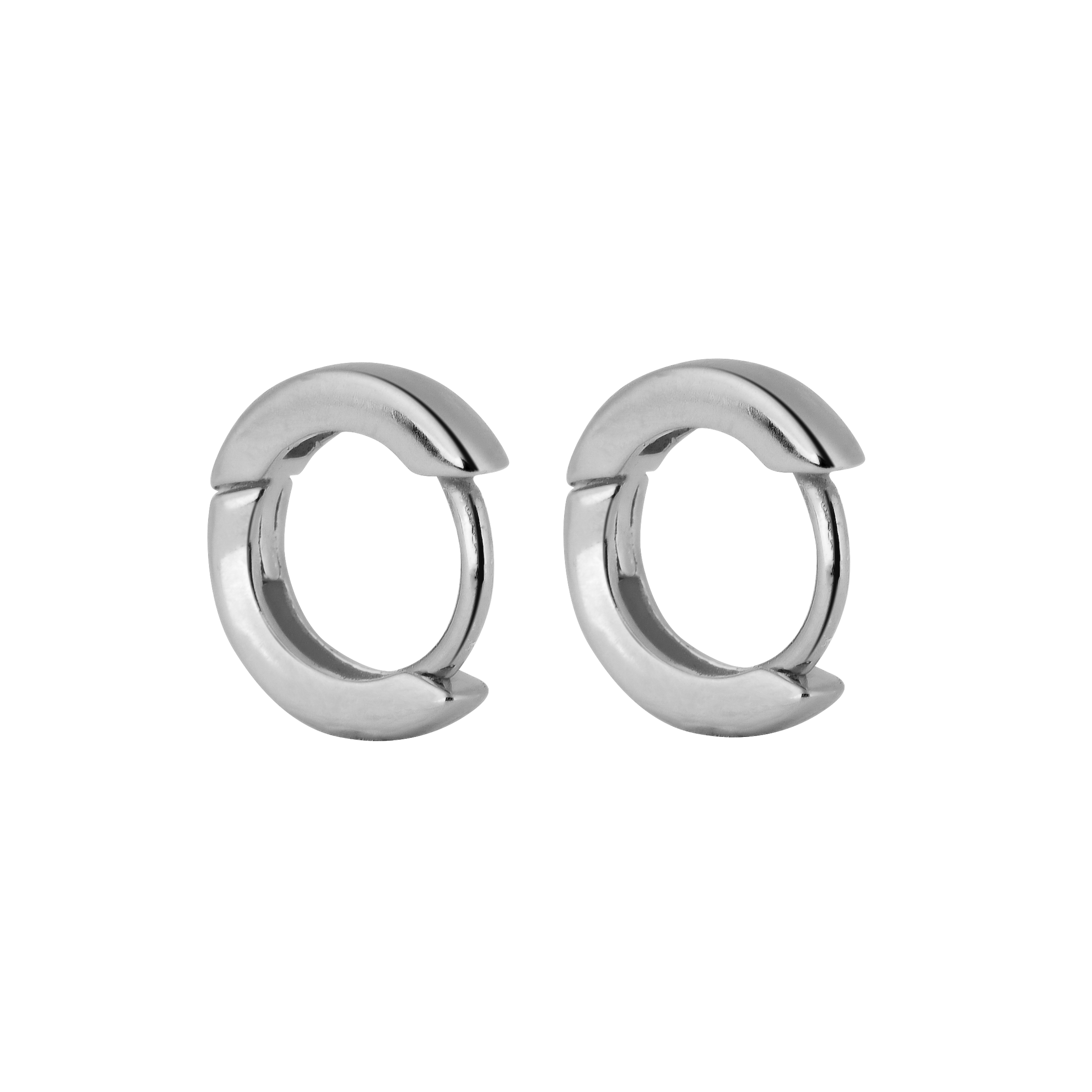 A pair of elegant Circlet 925 hoop earrings made from polished sterling silver with hand-set cubic zircon stones.